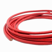 Aaazee 1 Yard 5mm Round Red Real Cow Hide Leather Cord for Jewelry Making DIY Necklace Bracelet
