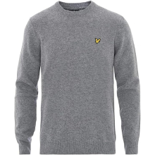 (XS) Lyle & Scott Men's Lambswool Crew Neck Jumper - Mid Grey