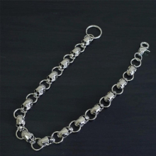 40GC Halloween-Skulls-Head Link Chain Vintage-Skull Charm Wallet Chain Punk Jewelry