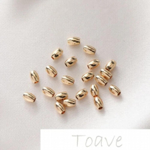 18K gold-clad color-preserving basic accessories beaded oval rectangular straight hole diy beaded material accessories