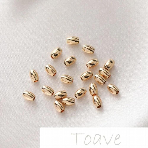 18K gold-clad color-preserving basic accessories beaded oval rectangular straight hole diy beaded material accessories