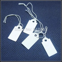 1000 pcs/lot paper tags labels label for jewelry garment sewing packings size 26x13mm with elastic