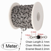 1 Meter Stainless Steel Beads Chain Bohe Colorful Resin Enamel Bead Chain DIY Making Necklace Bracelet Supplies