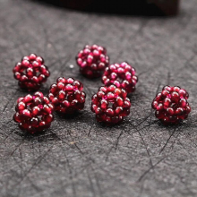 1pc 11mm Natural Garnet Ball Jewelry Base Parts Earrings Bracelets Making DIY Pendant Charms Accessories For Bracelets Supplies