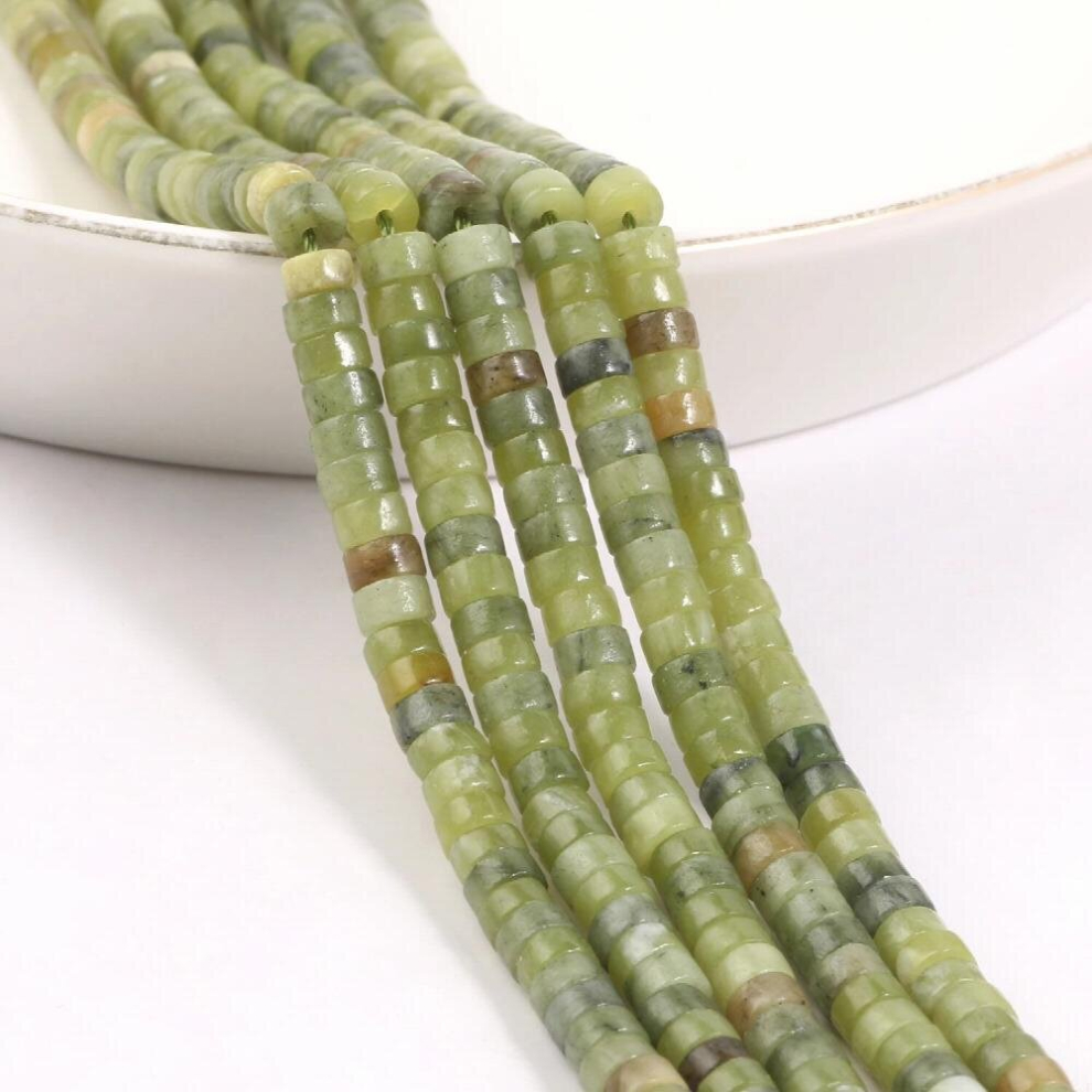 4x4x2mm Natural Stone Green Flower Jades Beads Flat Round Loose Beads For Jewelry Making DIY Bracelet Accessories 15-image-OPC-PCTJHGZ-NEW