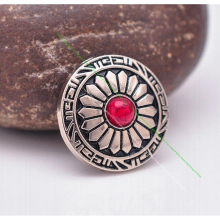 10pcs 20mm Silver Sun Flower Carved Red Turquoise Leathercraft Accessories Western Saddle Tack Belt Boot Conchos Screw back