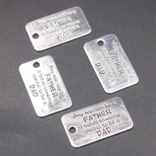 8pcs *Any man can be a father, but it takes someone special to be a DAD* Double-Sided Tag Pendant.Fathers Charm-A618