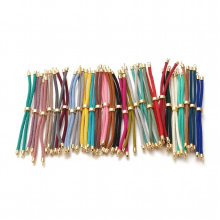 10pcs Nylon Twisted Cord Bracelet Making with Brass Round Spacer Bead Mixed DIY Slider Bracelet Jewelry Making Findings