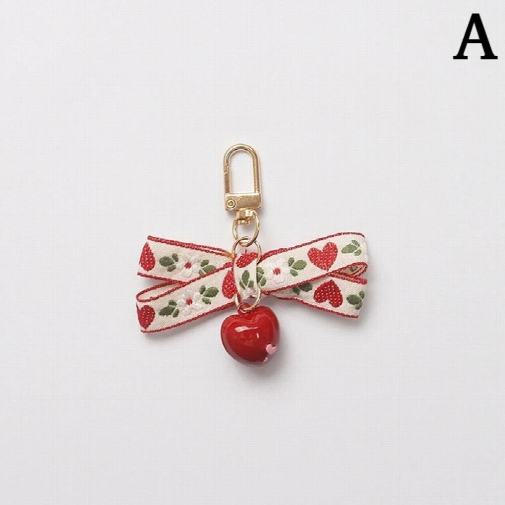 Japansese Phone Wrist Strap Lanyards Strawberry Heart Bell Decor Mobile Phone Strap Rope Phone Charm Multicoloured 885673855795