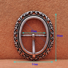Antique Brass Men Western Flower Carved Oval Center Bar Pin Prong Leather Belt Buckle Fit 32mm Belt strap
