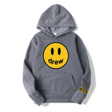 (dark grey, M) Printed Drew House Justin Bieber Monogram Men's and Women's Casual Loose Hooded Sweatshirt