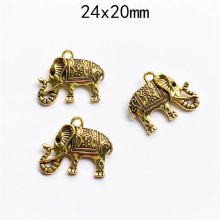 4pcs 24x20mm Golden Elephant Charms, for Men Jewelry DIY Necklace Bracelet Accessories Jewelry Making Supplies