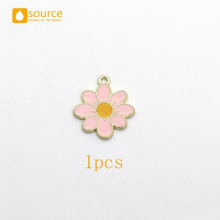 Students and childrens clothing pendant colorful flower pendant alloy gold-plated bracelet keychain mobile phone shell