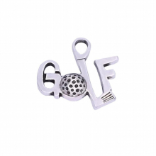 Customize Metal Alloy Antique Silver Plating Message Golf Charm Golf Player Jewelry
