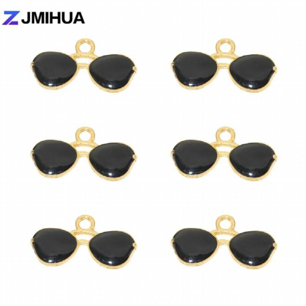 20pcs/lot Enamel Sunglasses Charms For Jewelry Making Supplies Earrings Pendants Necklaces Bracelets DIY Accessories