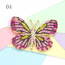 Big Colorful Rhinestone Butterfly Phone Patches Self Adhesive Jewelry Charms Retro 3D Art Stickers Vintage Insects Accessories