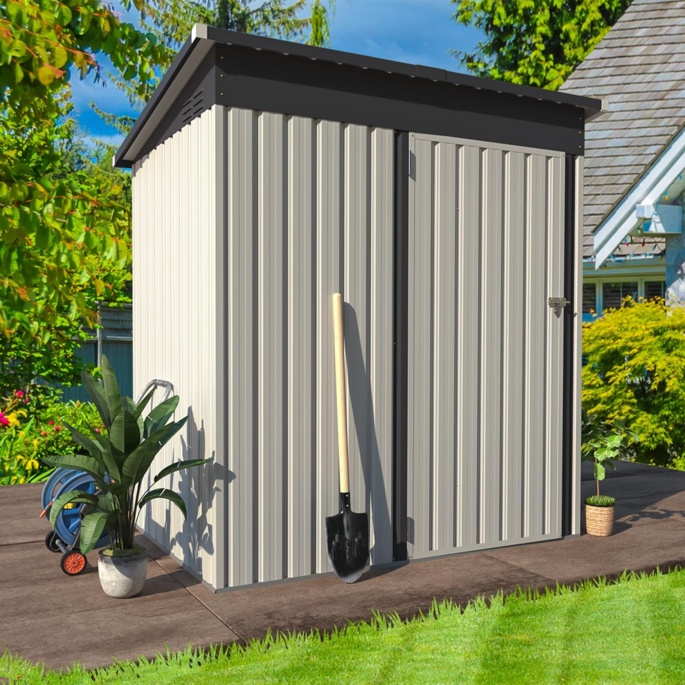 Yodolla (White, 1.53 X 0.91M) Outdoor Storage Metal Lockable Shed