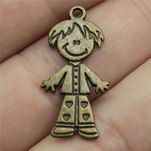 10pcs 26x15mm Double Sided Boy Charms Antique Bronze Charms For Jewelry Making Jewelry Findings