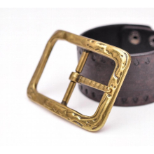 Mens Center Bar Belt Buckle Retro Brass Single Prong Belt Buckle fits 40mm Strap