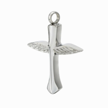 Keepsake Ash Canister Cremation Urn Set Cross Angel Wing Stainless Steel Wish Vial Pendant Prayer Box 26x38MM 1190044