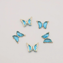 5pcs Brilliant Clear Crystal Butterfly Charms Butterfly Pendants for DIY Jewelry Making High Charms Accessories