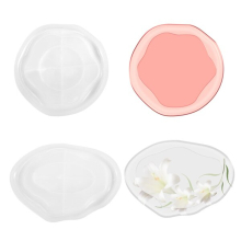 2pcs resin silicone molds epoxy resi ,1 oval plate mold, 1 round plate mold, for DIY tea tray,soap dish, candle holder