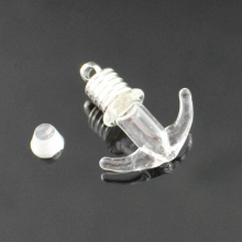 5PCS Anchor Shape Name on Rice Glass Vial Pendant Glass Locket Glass Bottle Charms DIY Pendant Charms