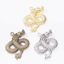 20pcs 38*45MM Antique silver dragon charms metal bronze pendants for bracelet earring necklace diy jewelry making