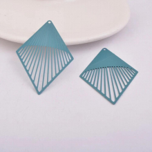 30pcs AB3484 38*61mm Rhombus Charms Yellow Pendants Earring Accessory For Jewelry Making Earrings DIY