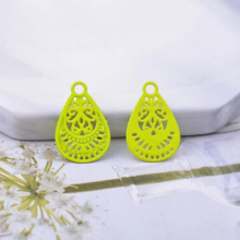 100pcs AC5414 Brass Painted Small Water Drop Charms Thin Pendant DIY Jewelry Earring Findings