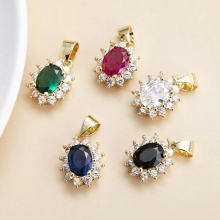 5pcs/lot Mixed Copper Crystal Charms Pendant DIY Necklace Earrings for Jewelry Making Accessories