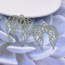 30pcs AB6949 40*33mm Painted Brass Silver Angel wings Charms Filigree Light Jewelry Earring Findings