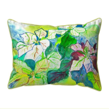 11 x 14 in. White Poinsettia Small Indoor & Outdoor Pillow