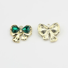 Zinc Alloy Grace Bow-Knot Zircon Charms Pendant 6pcs/lot For DIY Necklace Jewelry Making Finding Accessories
