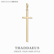Long Golden Cross Charm For Women Men Pure Jewelry Fit Bracelet Necklace Phone Chain Keyring