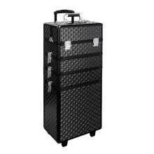 (Black) 4in1 Professional Cosmetic Makeup Train Case