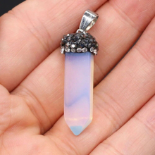 5 PCS Natural Stone Opal Lapis lazuli Turquoises Pendants for DIY Jewelry Making Necklaces Charms Accessories Size 8x35mm