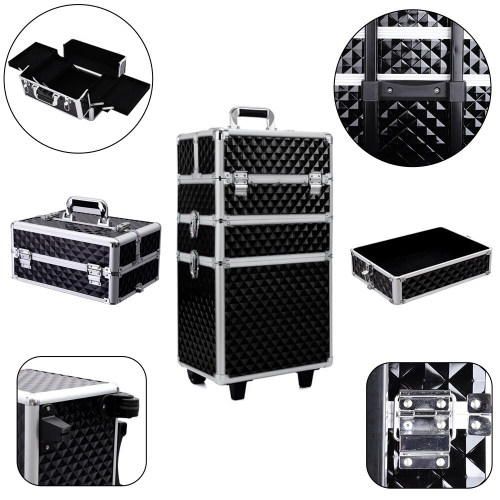 Living And Home 3in1 Diamond Pattern Cosmetic Makeup Train Case 2