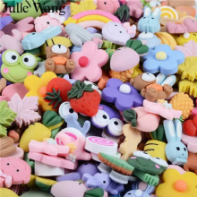 100PCS Resin Charms Random Mixed Flower Animal Food Fruit Plant Vegetables Jewelry Making Accessory Table Phone Decor