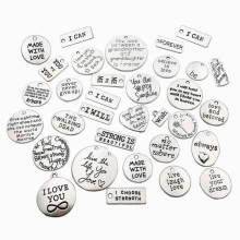 Mix 30pcs Inspiration Words Charms Craft Supplies Pendants Charms Pendants Charms for Jewelry Making DIY Necklace Bracelet