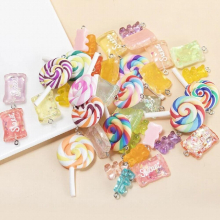 39pcs/lot Resin Lollipop Candy Charms Pendants for Bracelets Necklace Earring Jewelry Making Accessories