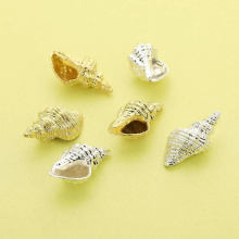 5pcs 20MM Sea Snail Charm,Silver Plated Brass Sea Snail Pendant DIY Supplies 1800563