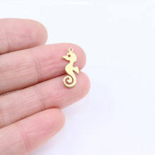 10pcs 16*8mm Wholesell Stainless Steel SeaHorse Charms Pendant Girl DIY Necklace Earrings Bracelets Unfading Colorless 2 Colors