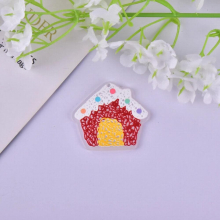 10pcs Christmas Pendant Santa Claus Snowman Deer Acrylic Charms for Making Earring Necklace Keychain DIY Jewelry Accessories