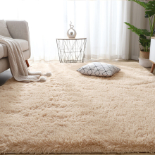 (Beige, 120x170cm) Fluffy Rugs Large Shaggy Rug Bedroom Living Room Anti Slip Soft Carpet Floor Mat
