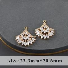 M1130,jewelry accessories,18k plated,copper,zircons,pass REACH,nickel free,diy pendants,jewelry making,6pcs/lot