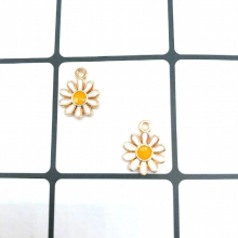 20pcs/lot Colorful Flowers Shape Charms Zinc Alloy Tone Enamel Flower Charm Pendant Jewelry Accessories