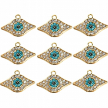 10pcs/lot Rhinestones Eye Charms Pendant DIY Earrings Bracelet for Jewelry Making Accessories