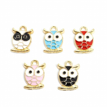 20pcs Enamel Animal Owl Charms DIY Making Jewelry Findings Earrings Necklace Bracelet Creative Pendant Accessories