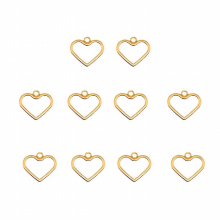 10Pcs 19X17mm Metal Alloy Charms Geometric Hollow Heart Pendants DIY Bracelet Necklace Jewelry Making Earring Accessories